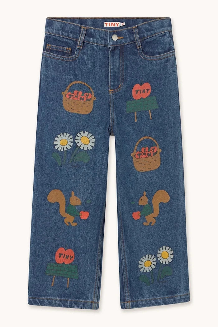 Çocuklar için straight jean TINY APPLES DENIM PANT