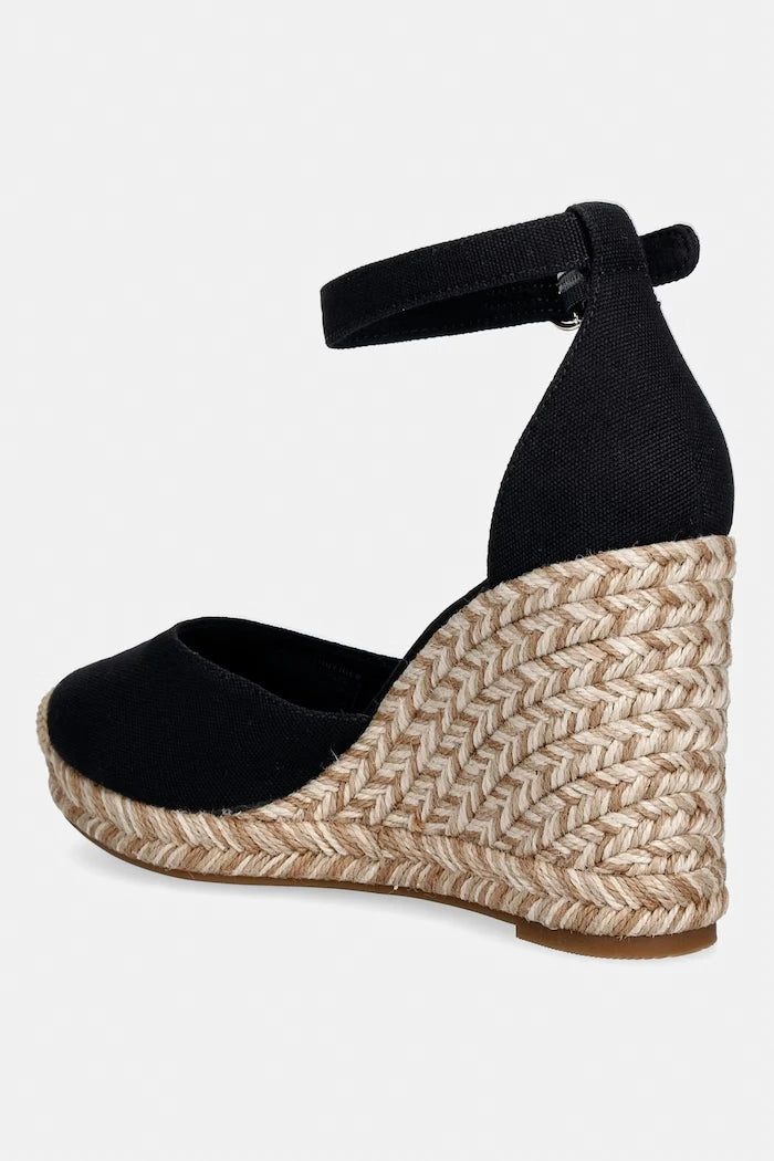 Tommy Hilfiger kadın dolgu topuk espadril FLAG HIGH WEDGE ESPADR CLOSED TOE