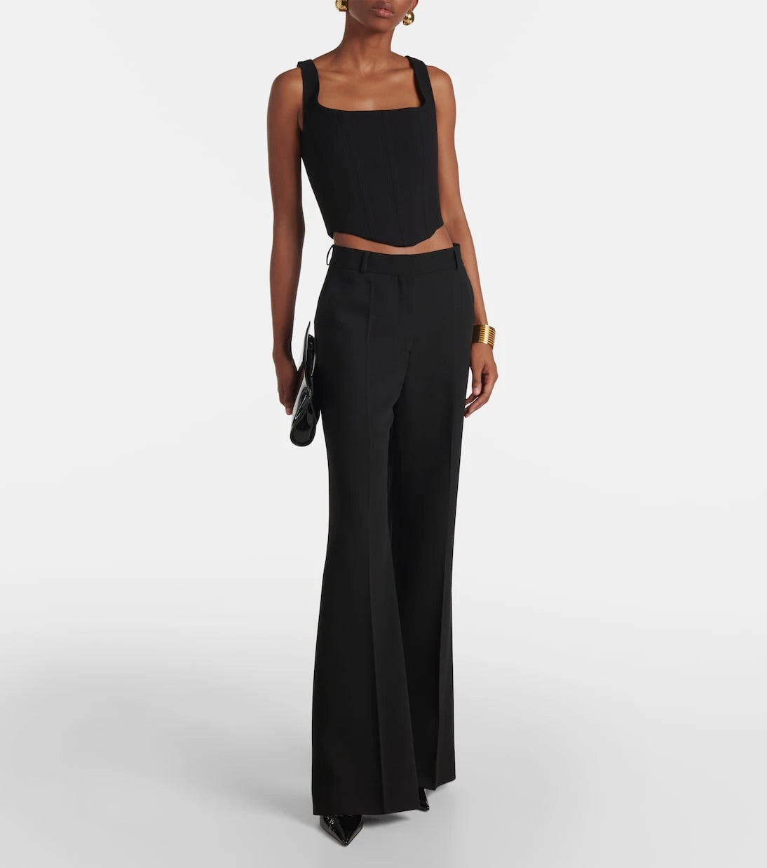 Costarellos - Jovie wool crêpe bustier