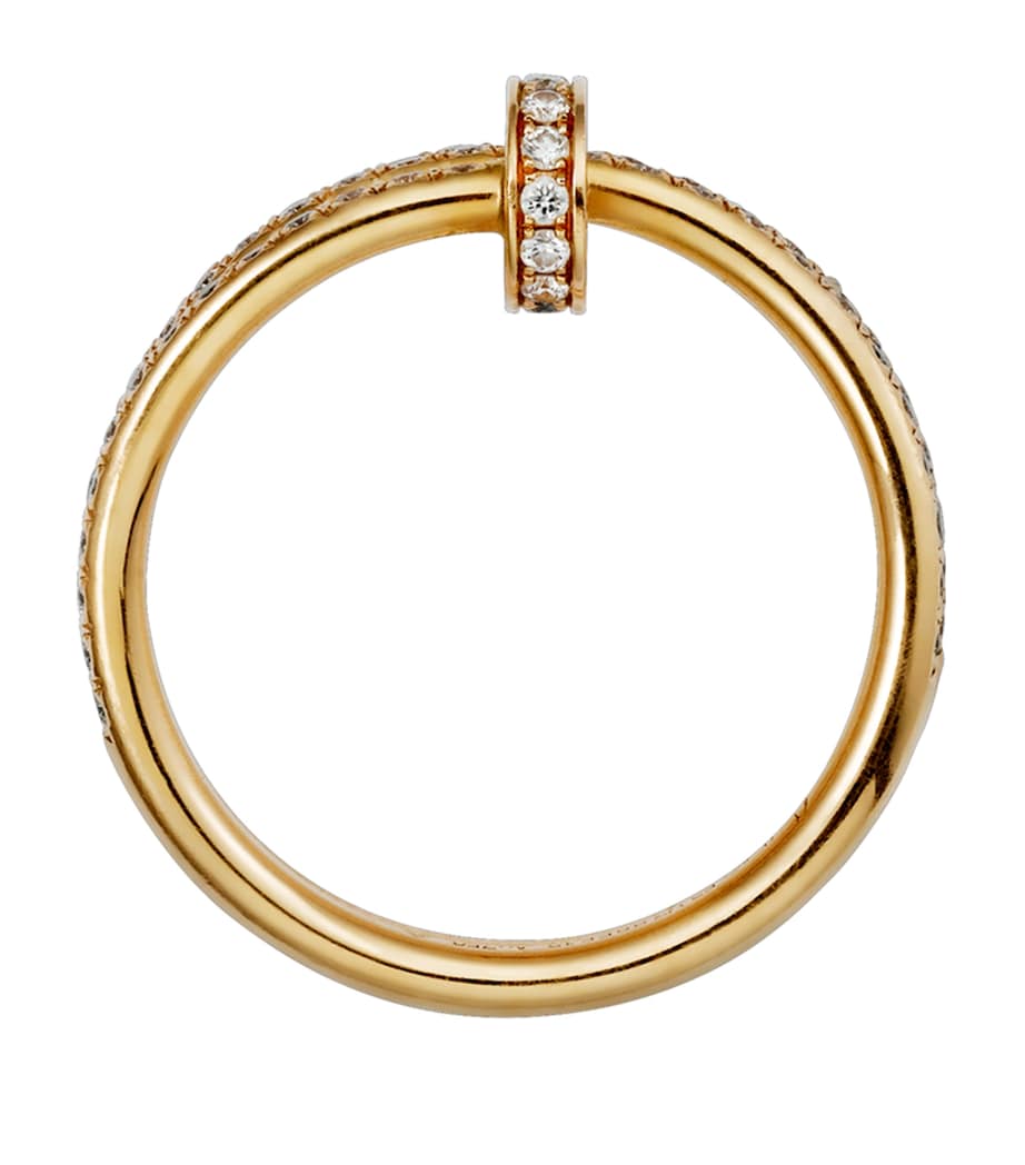 Yellow Gold and Pavé Diamond Double Juste un Clou Ring