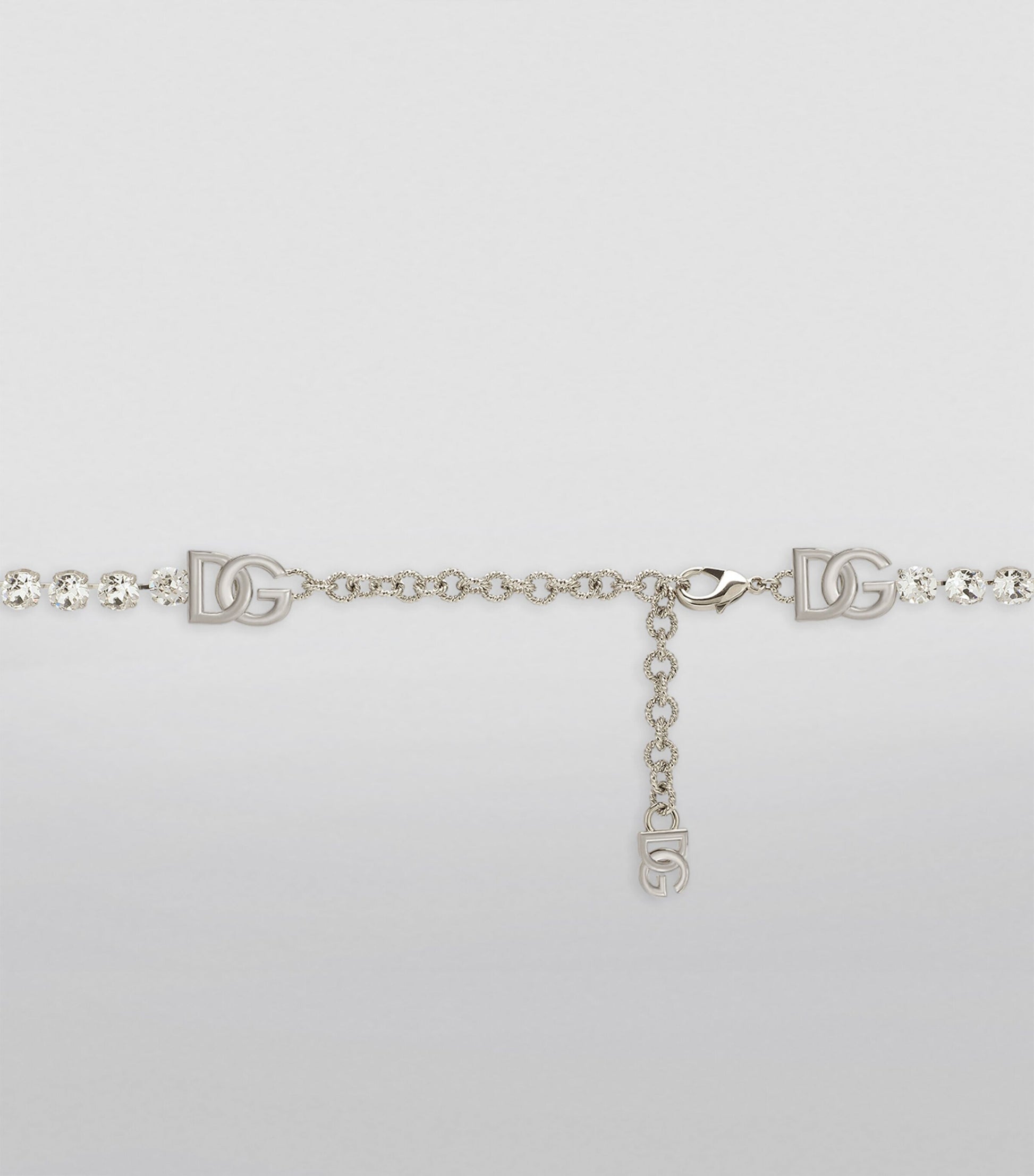 Dolce & Gabbana Multi Crystal-Embellished DG Logo Belt