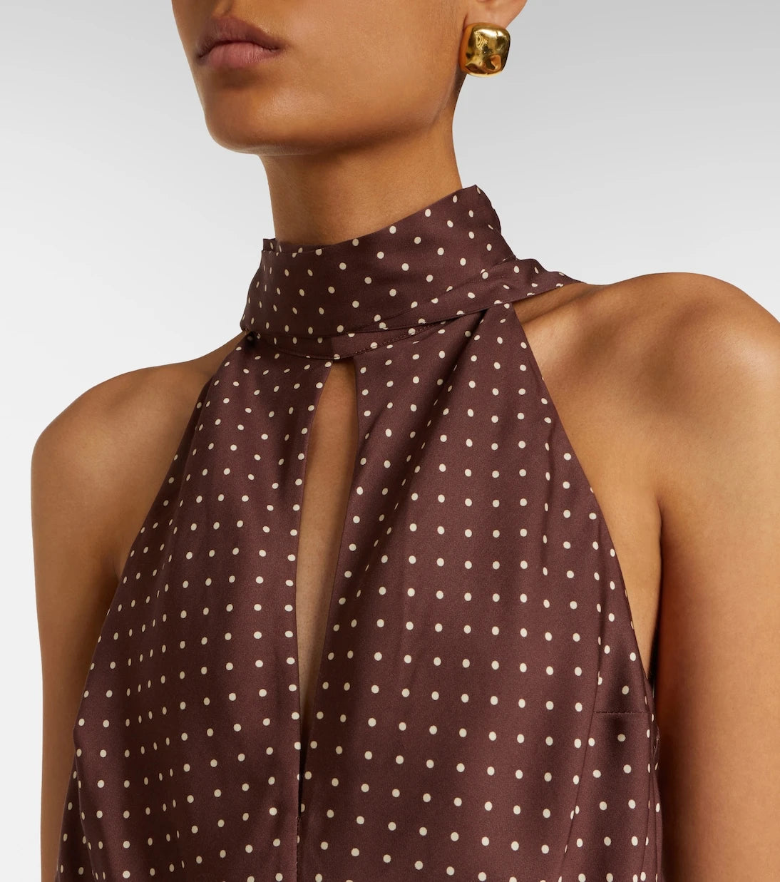 Posse - Phoebe polka-dot halterneck midi dress
