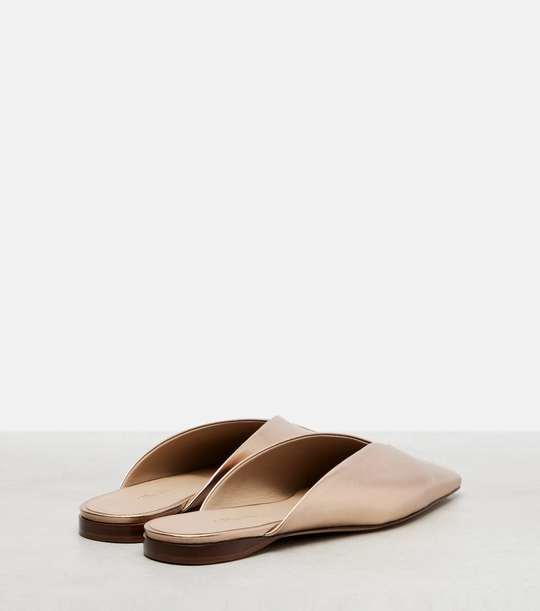 Max Mara - Metallic leather mules