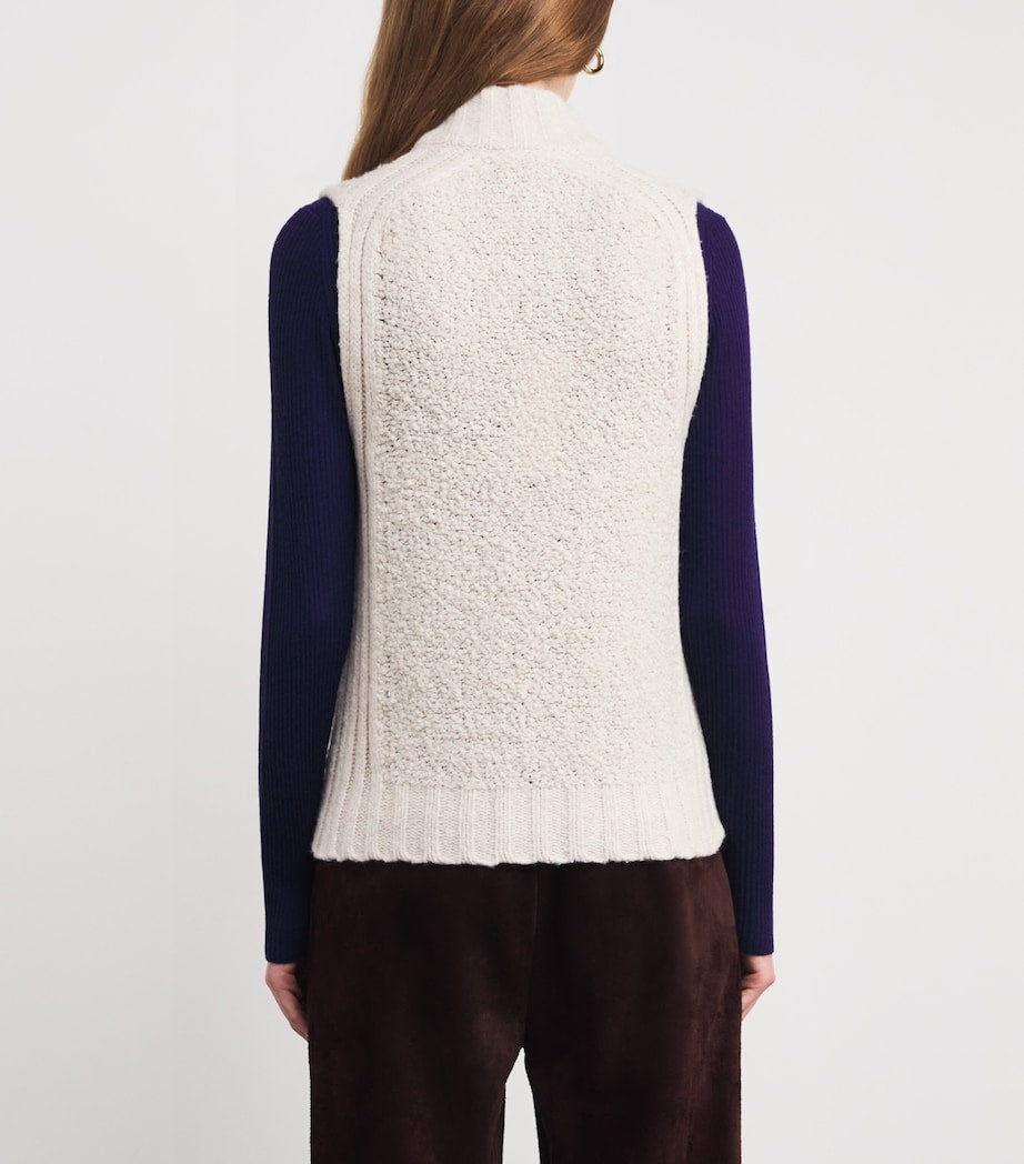 ME+EM Beige Teddy Bouclé Gilet