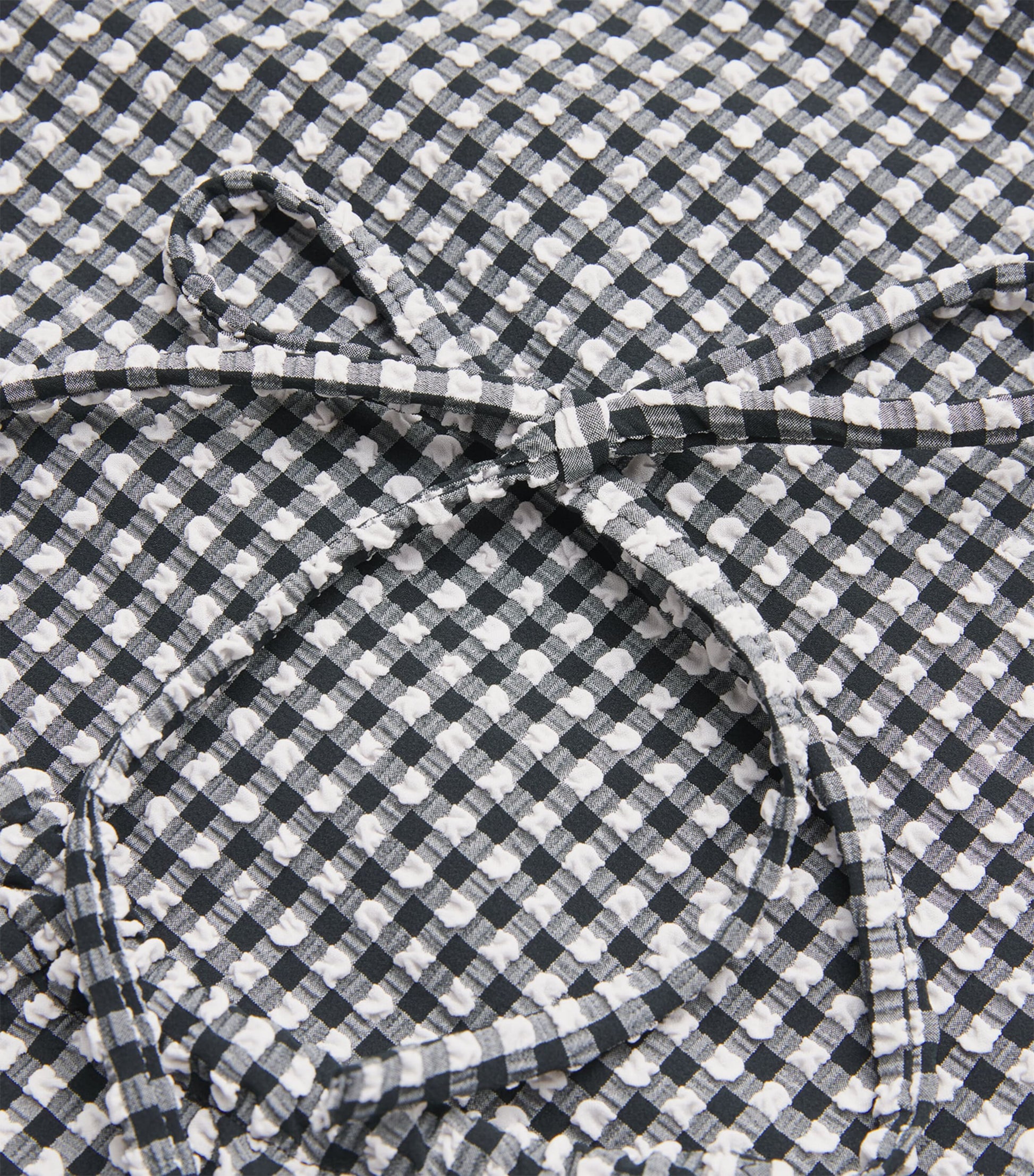 Hunza G Black Gingham Halterneck Mini Dress