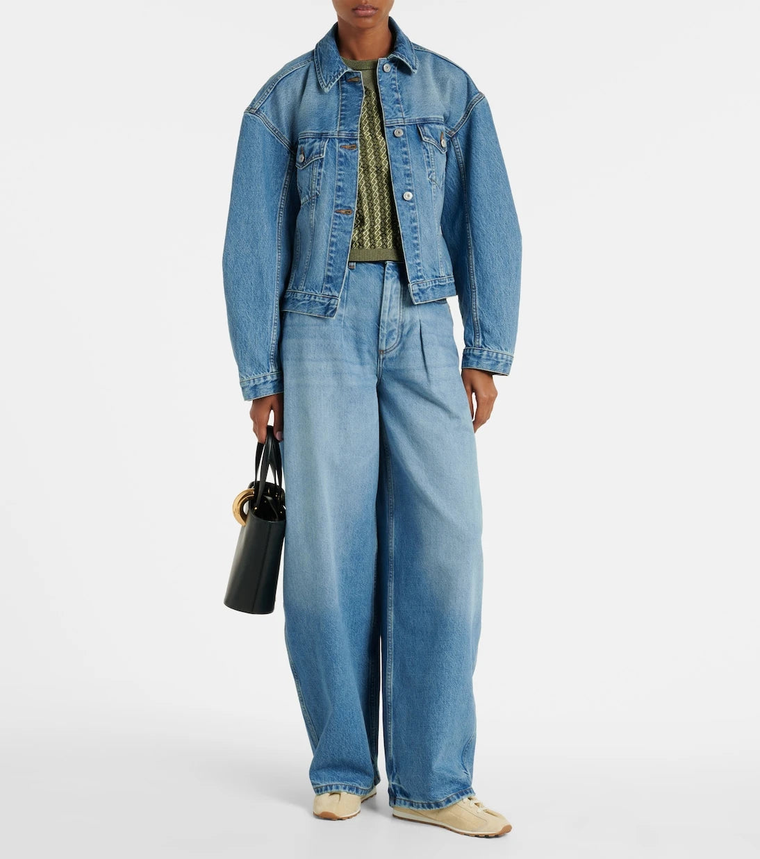 Jacquemus - Tennis croc-effect suede sneakers