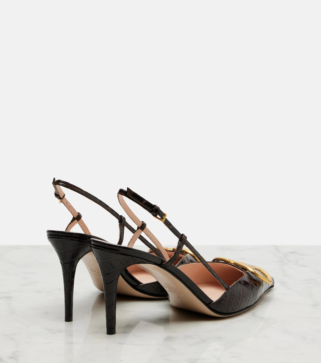 Valentino Garavani - VLogo 80 leather slingback pumps