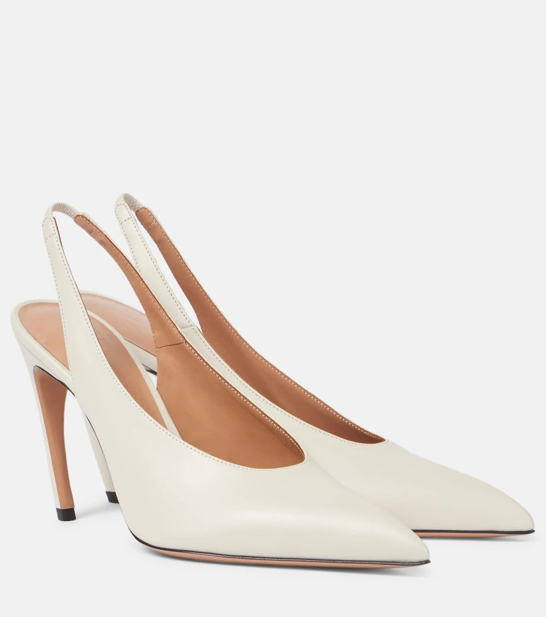 The Attico - Viper 95 leather slingback pumps