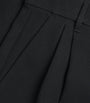 Black Double-Pleat Wide-Leg Trousers