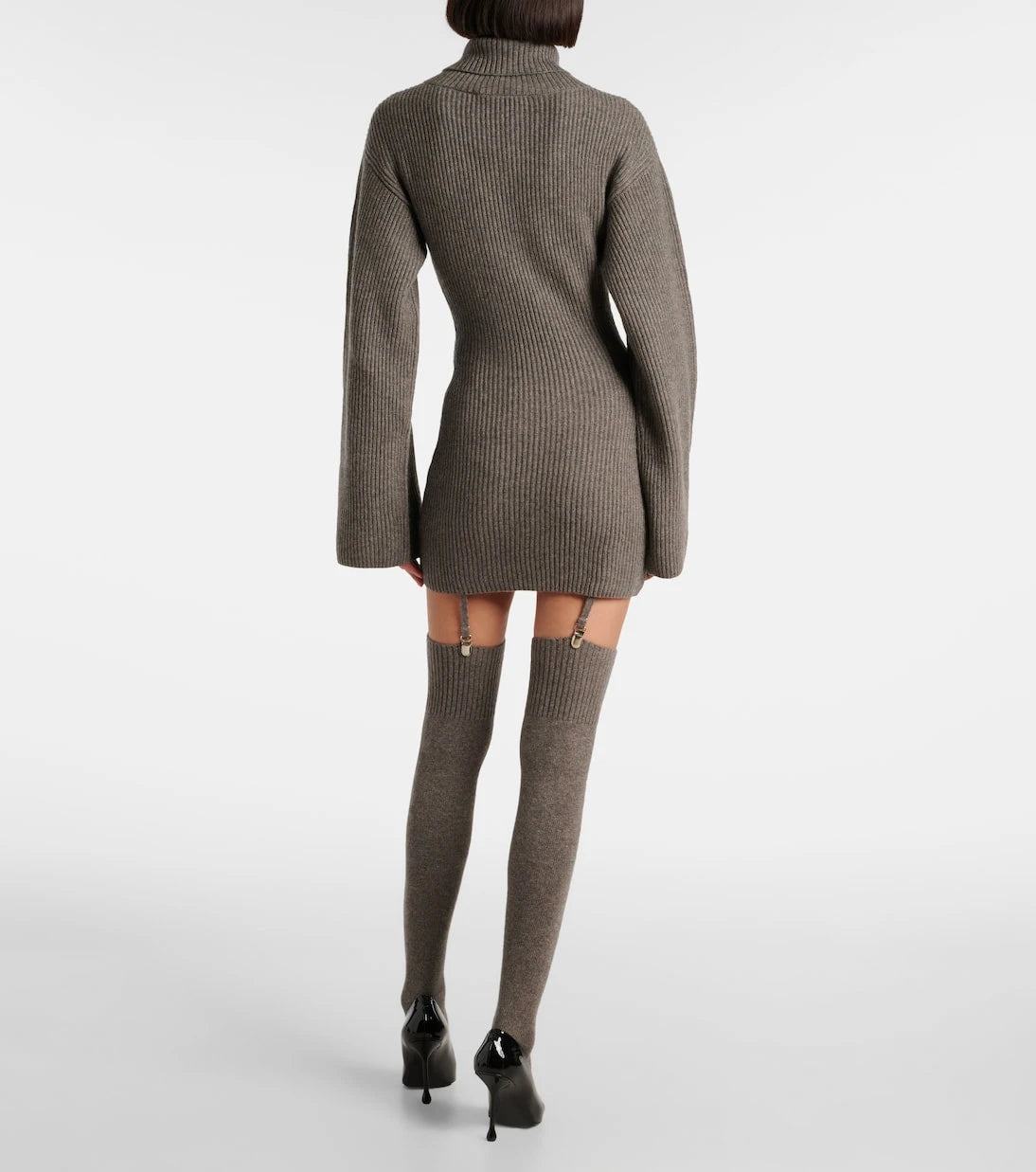 Aya Muse - Cursa turtleneck cashmere minidress with socks