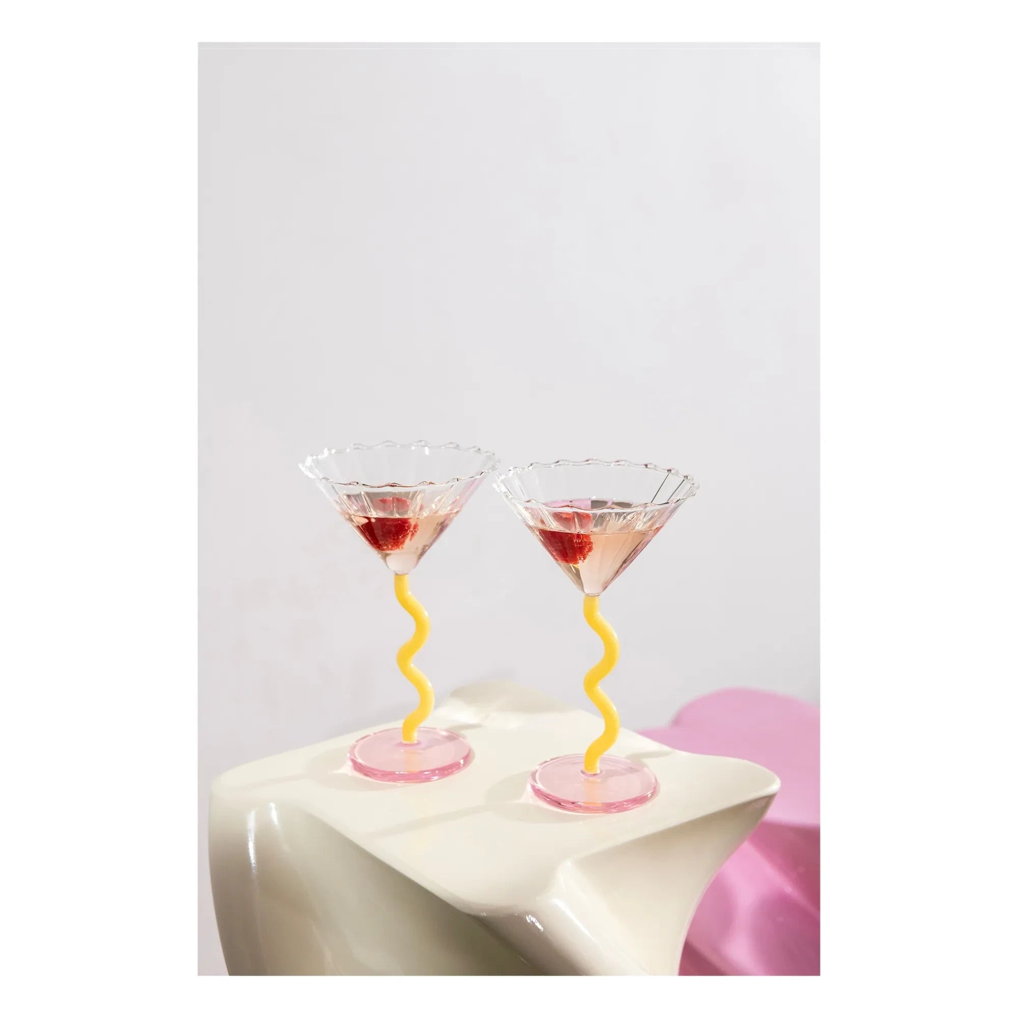 &Klevering - Curve Cups - Set of 2 | Yellow