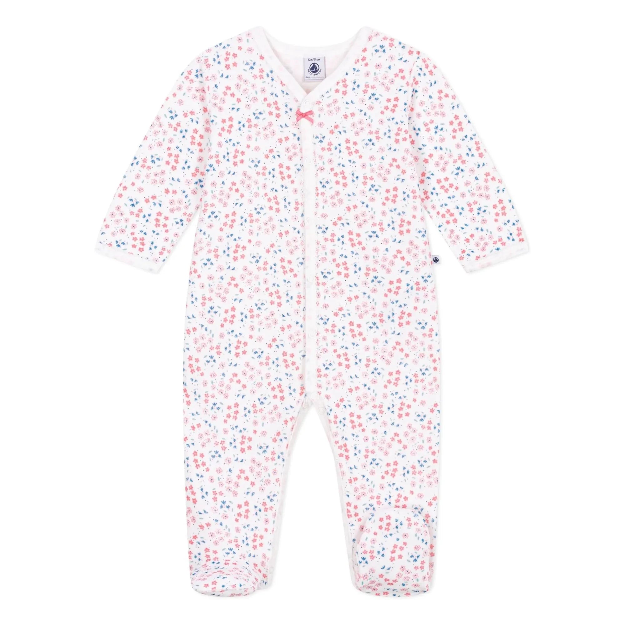 Petit Bateau - Dors Bien Fleuri Velours pyjamas | White