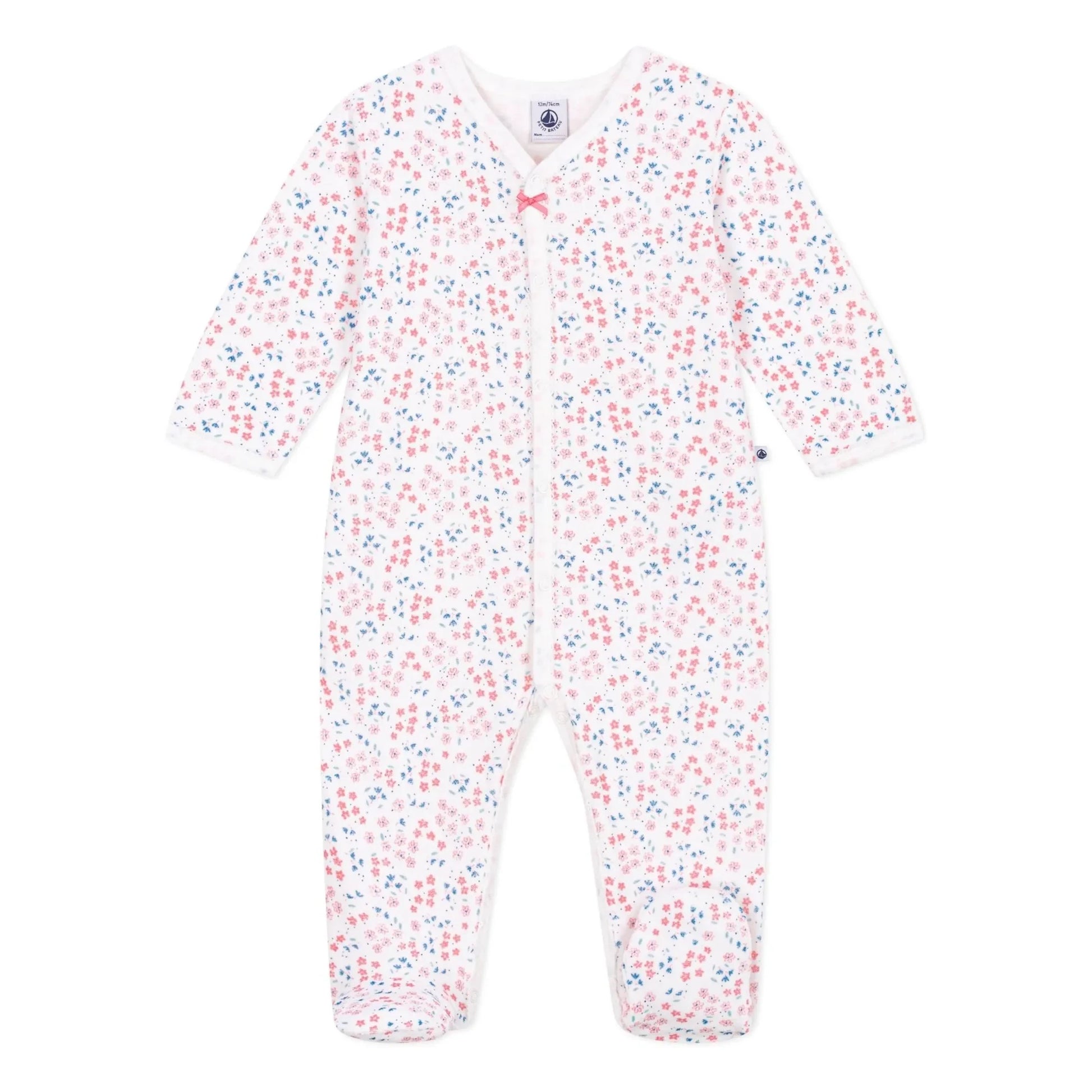 Petit Bateau - Dors Bien Fleuri Velours pyjamas | White