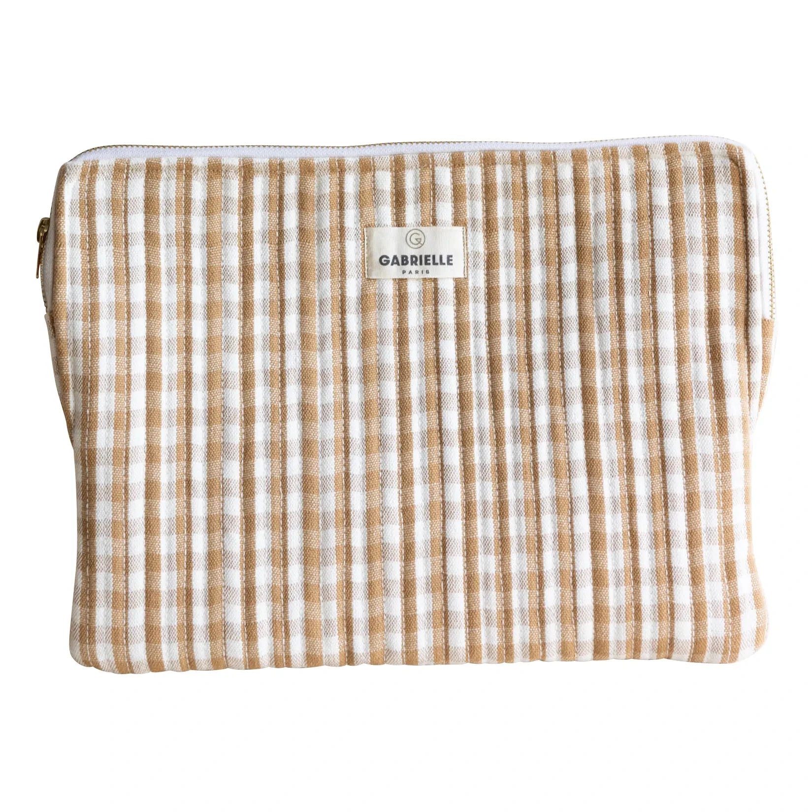 Gabrielle Paris - Gingham Laptop Case | Camel