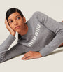 Miu Miu Grey Cashmere Logo Sweater