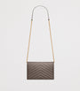 Saint Laurent Grey Leather Envelope Chain Wallet