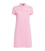 Pink Cotton Mesh Polo Dress