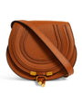 Brown Small Leather Marcie Saddle Bag