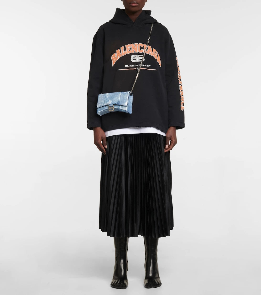Balenciaga - حذاء الكاحل فيتيش من الجلد