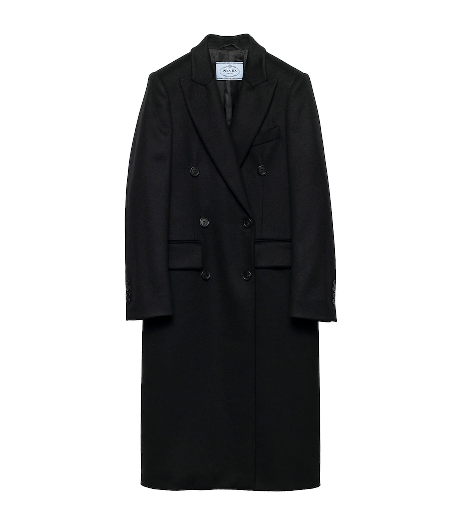 Prada Black Cashmere Double-Breasted Coat