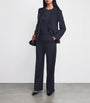 Weekend Max Mara Blue Virgin Wool Wide-Leg Trousers