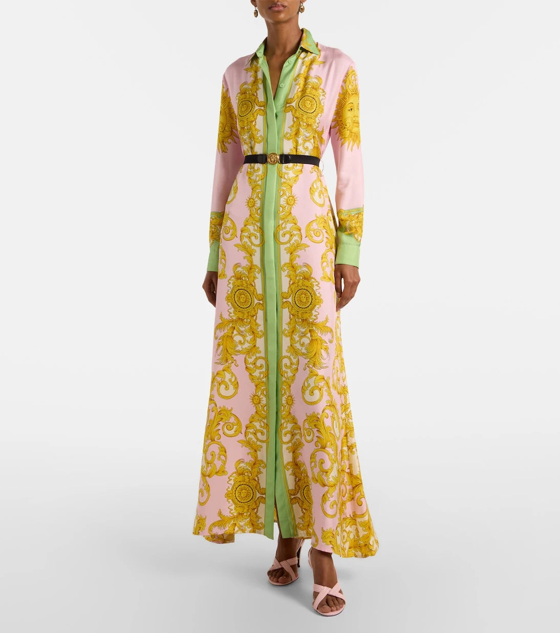 Versace - Printed silk twill shirt dress
