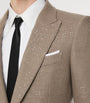 TOM FORD Beige Virgin Wool-Blend Sequinned Blazer