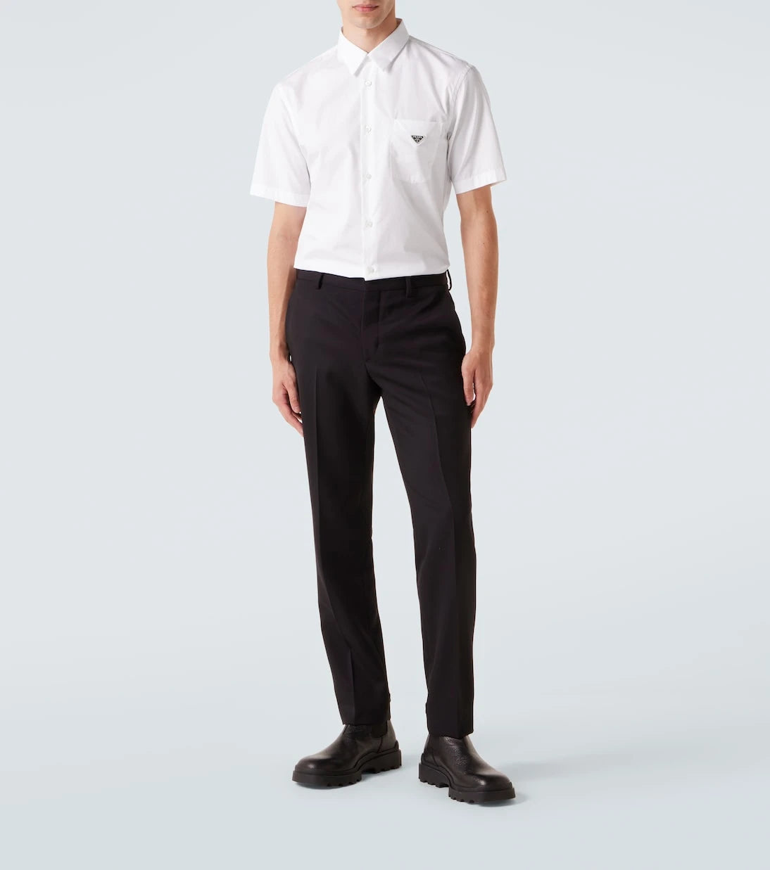 Prada - Logo cotton poplin bowling shirt