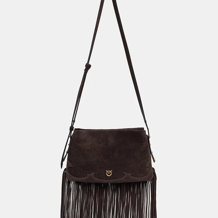 Pinko чанта crossbody дамска от велур