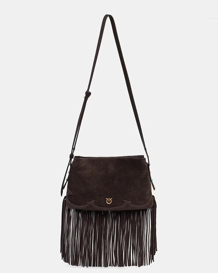 Pinko kadın süet crossbody çanta