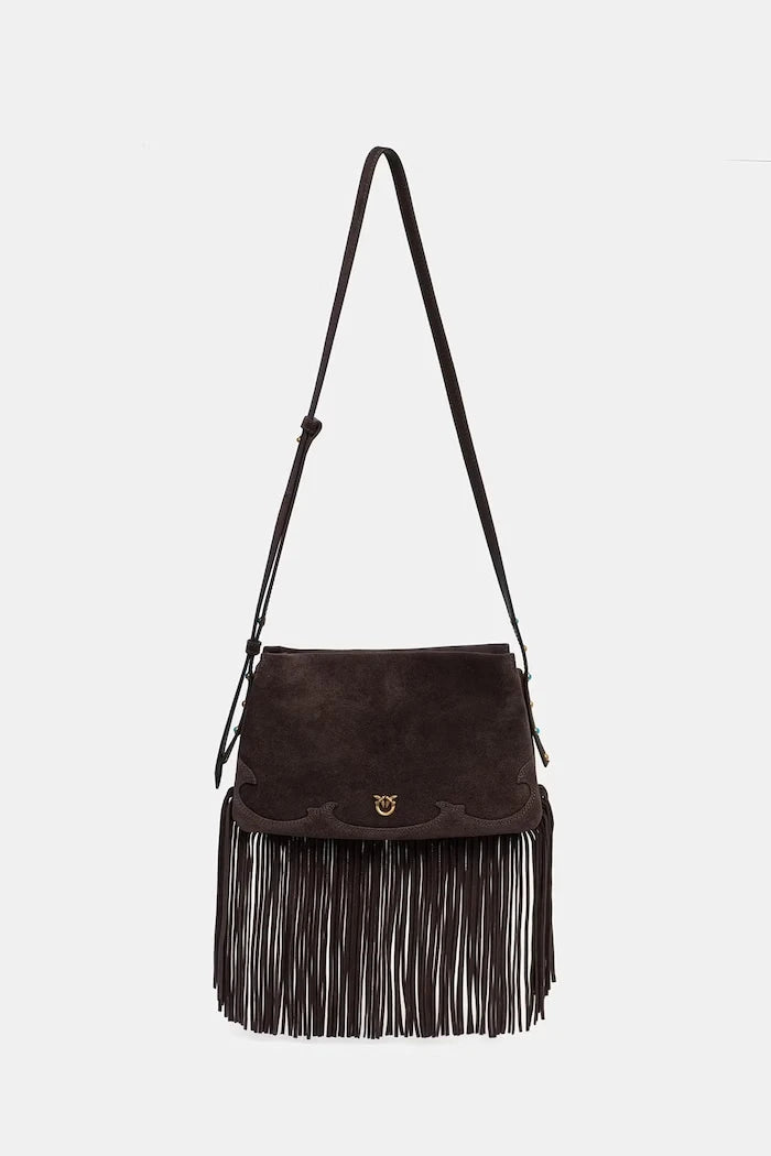 Pinko kadın süet crossbody çanta