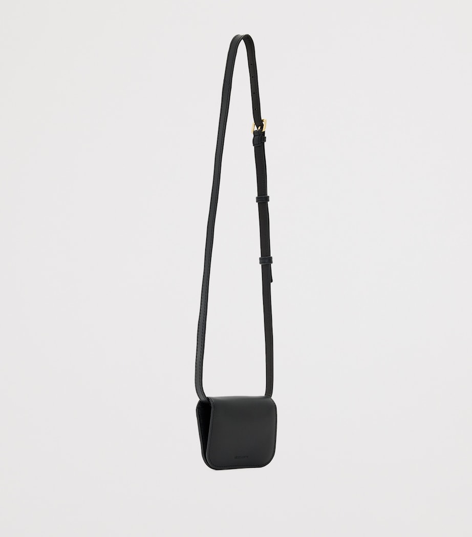 Black Small Leather Maeve Cross-Body Card Holder