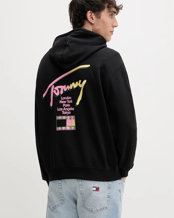 Tommy Jeans kapüşonlu erkek pamuklu sweatshirt