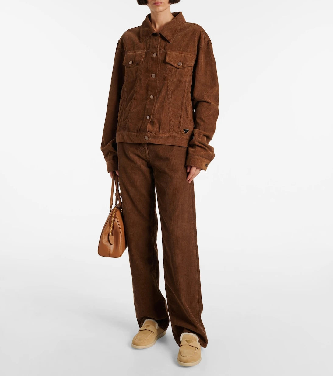 Prada - Shearling-lined suede loafers