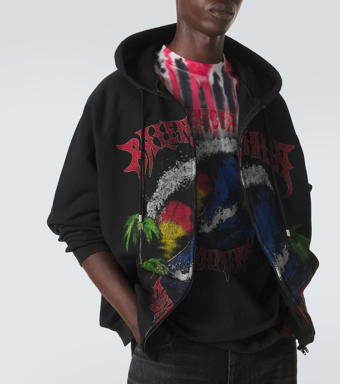 Balenciaga - Printed tie-dye cotton jersey T-shirt