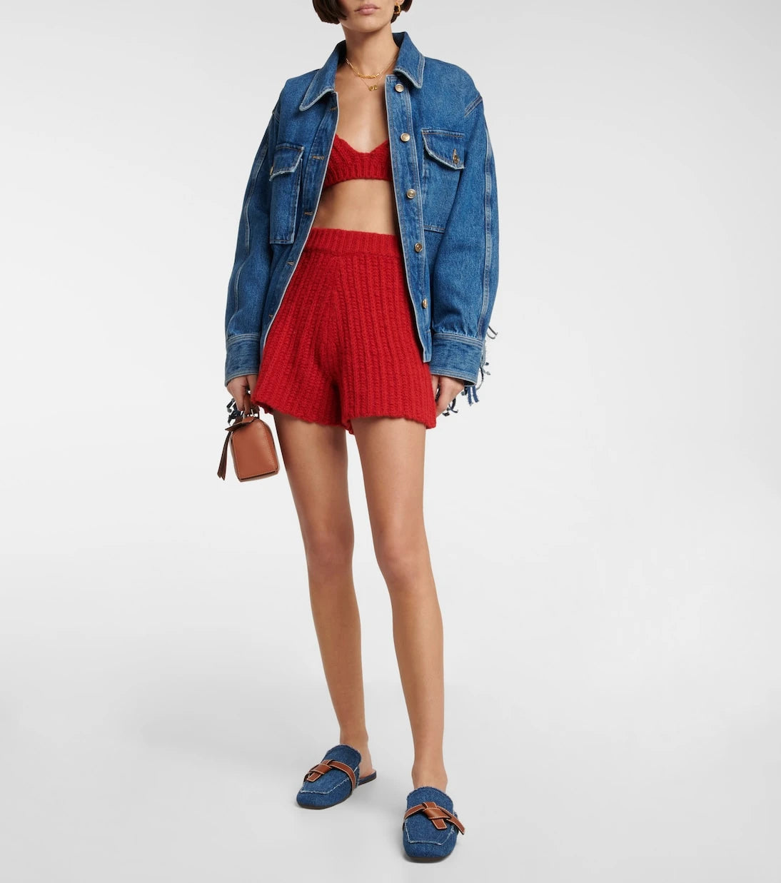 Alanui - Ribbed-knit alpaca-blend shorts