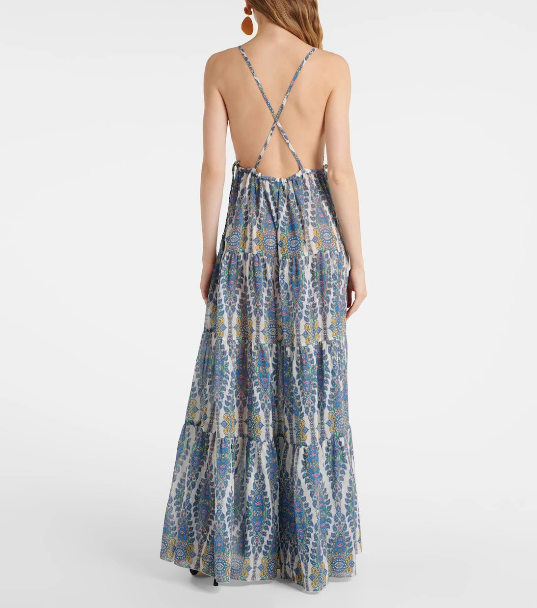 Etro - Printed tiered cotton and silk maxi dress
