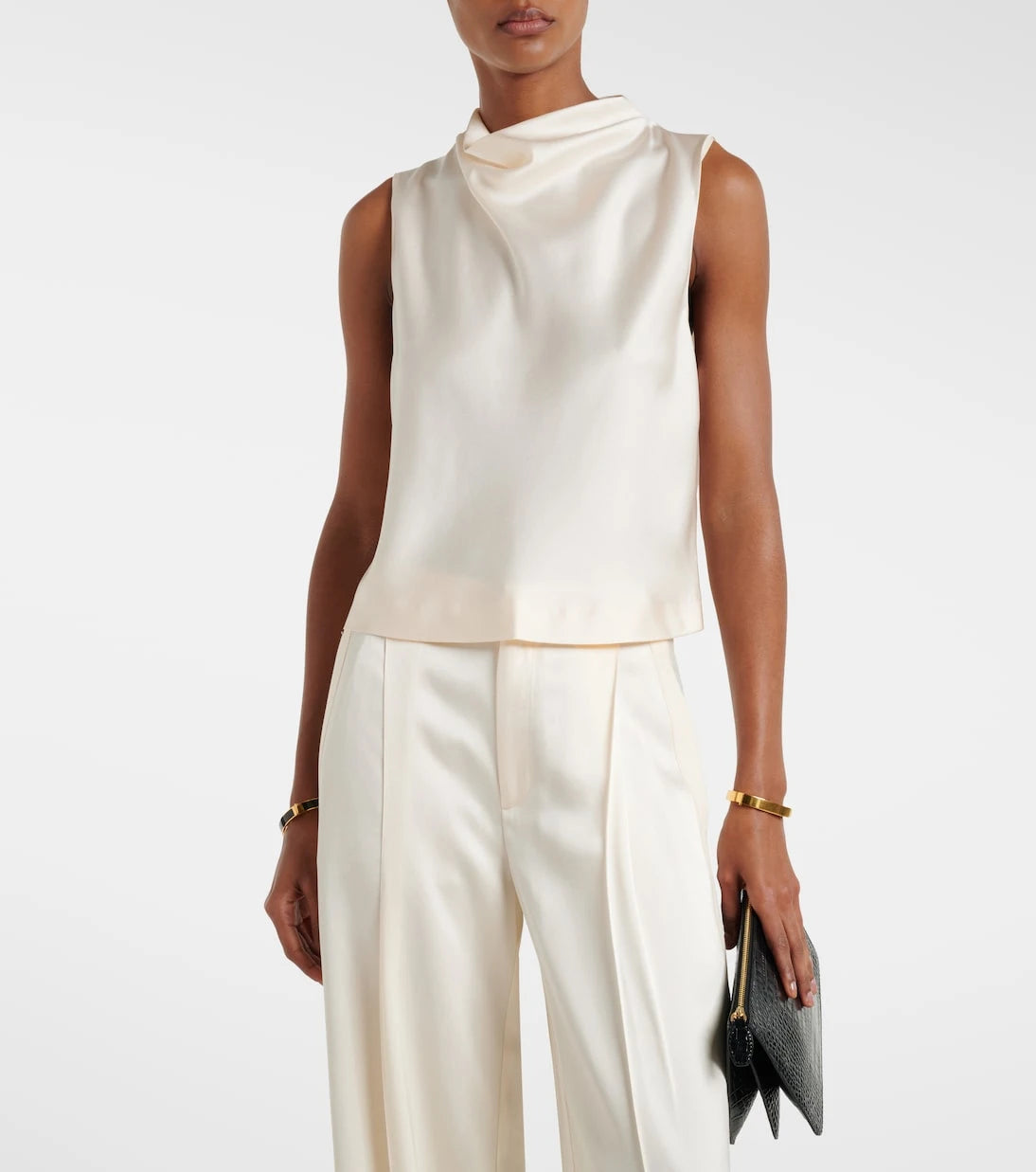 Vince - Cropped satin top
