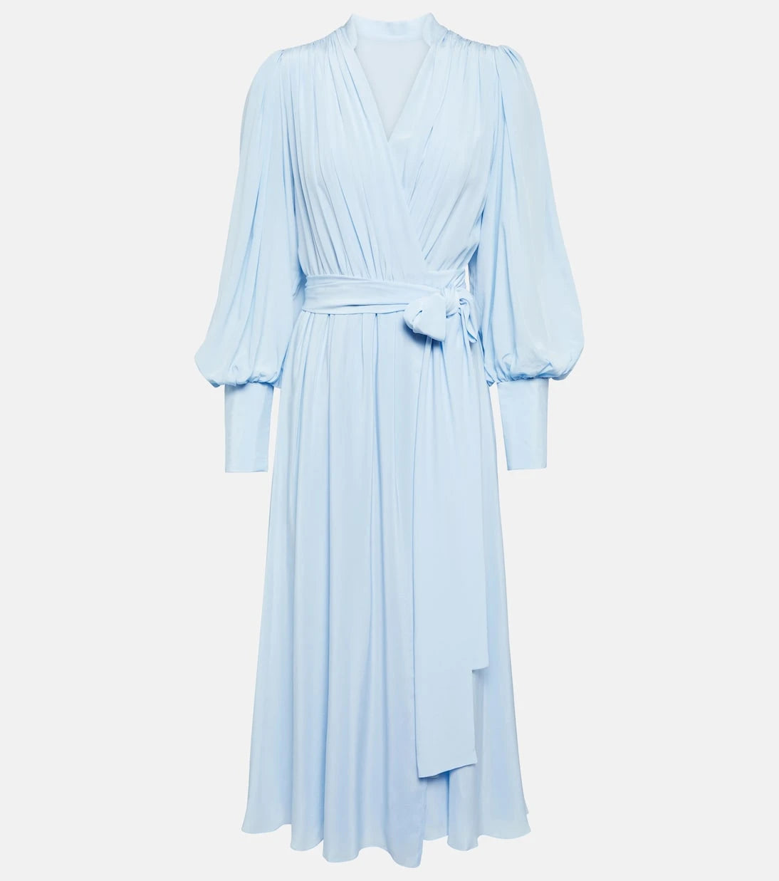 Costarellos - Draped silk midi dress