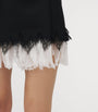 McQueen Black Wool-Lace Mini Skirt