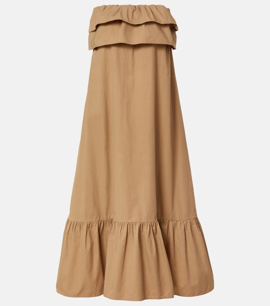 Saint Laurent - Ruffled cotton serge maxi dress