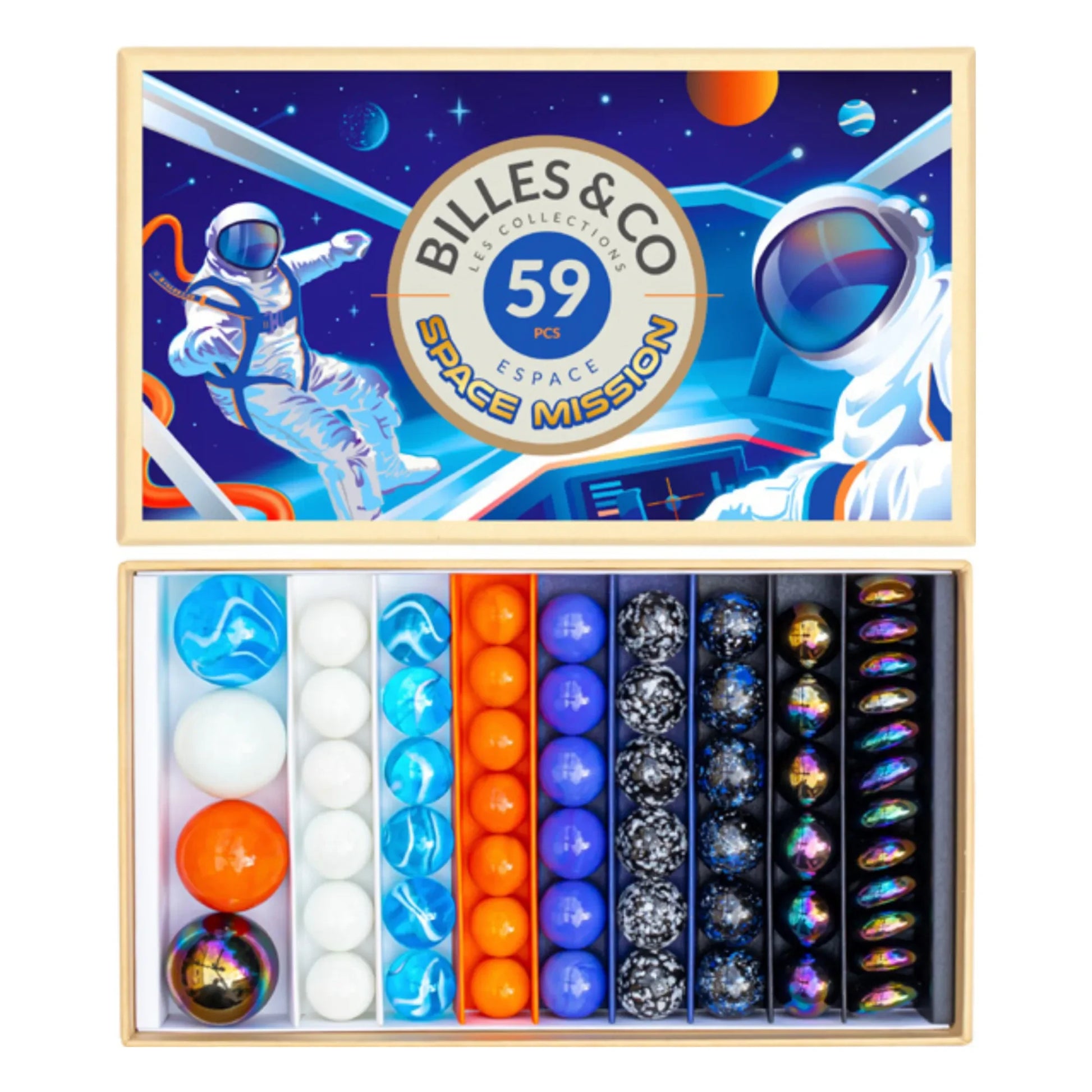 Billes & Co - Box of 59 Marbles - Space Mission