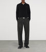 Burberry Black Cashmere EKD Polo Shirt