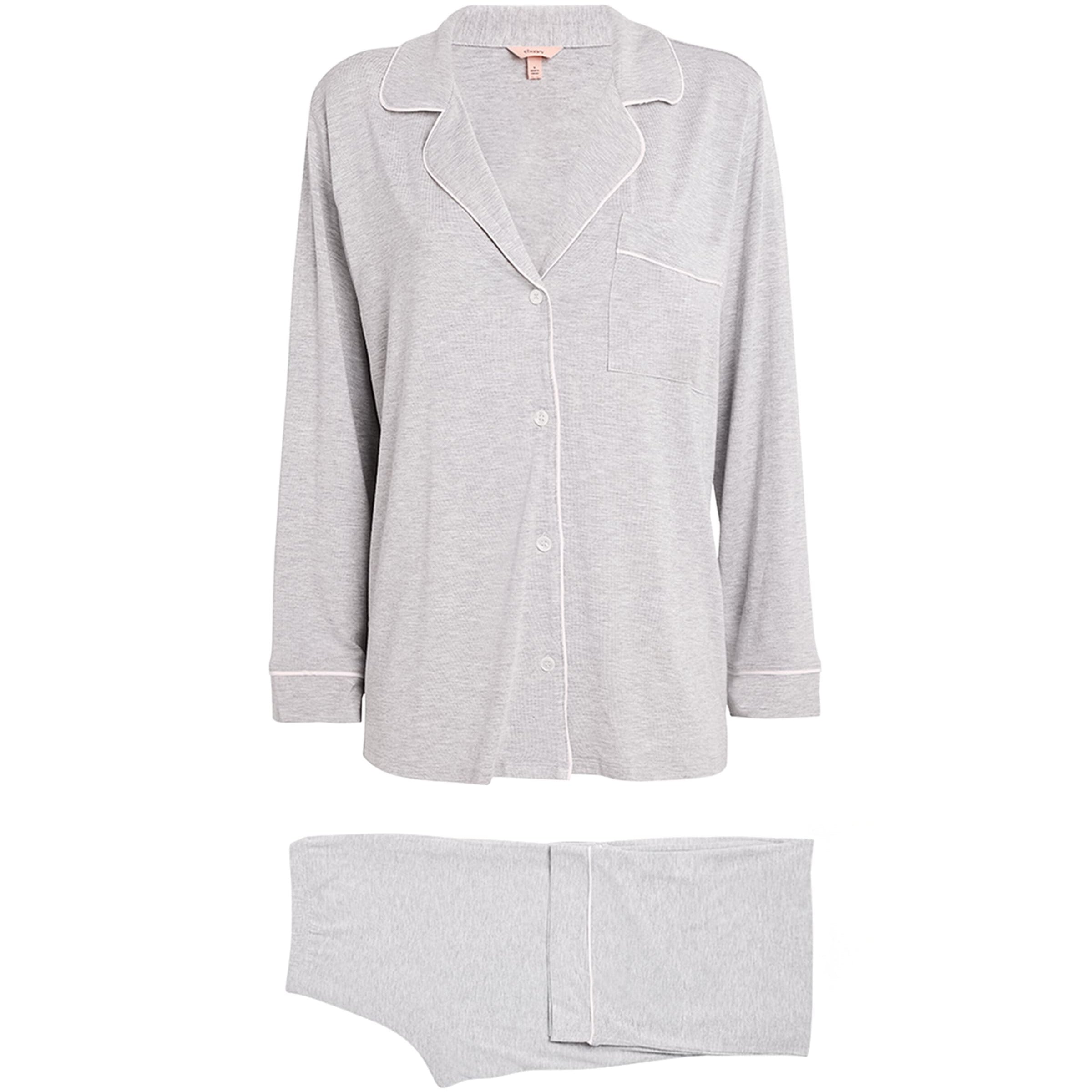 Grey Gisele Long Piped Pyjama Set