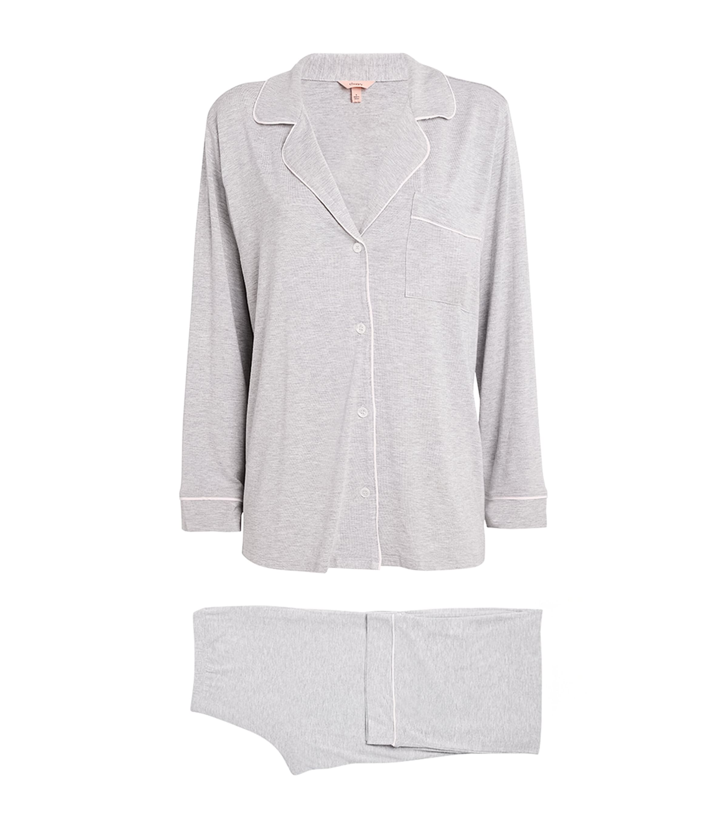 Grey Gisele Long Piped Pyjama Set