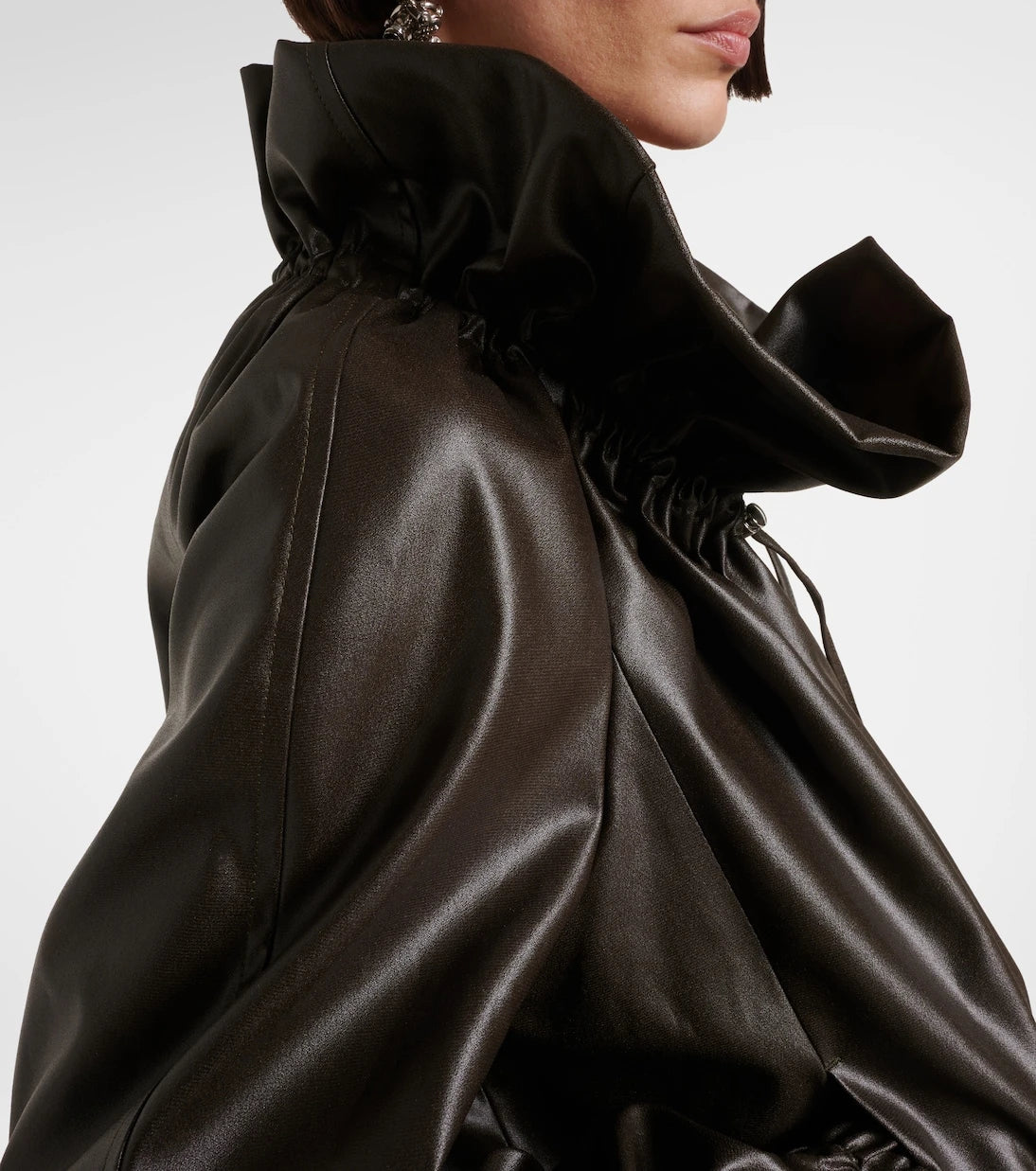 Dries Van Noten - Cocoon gathered satin blouson