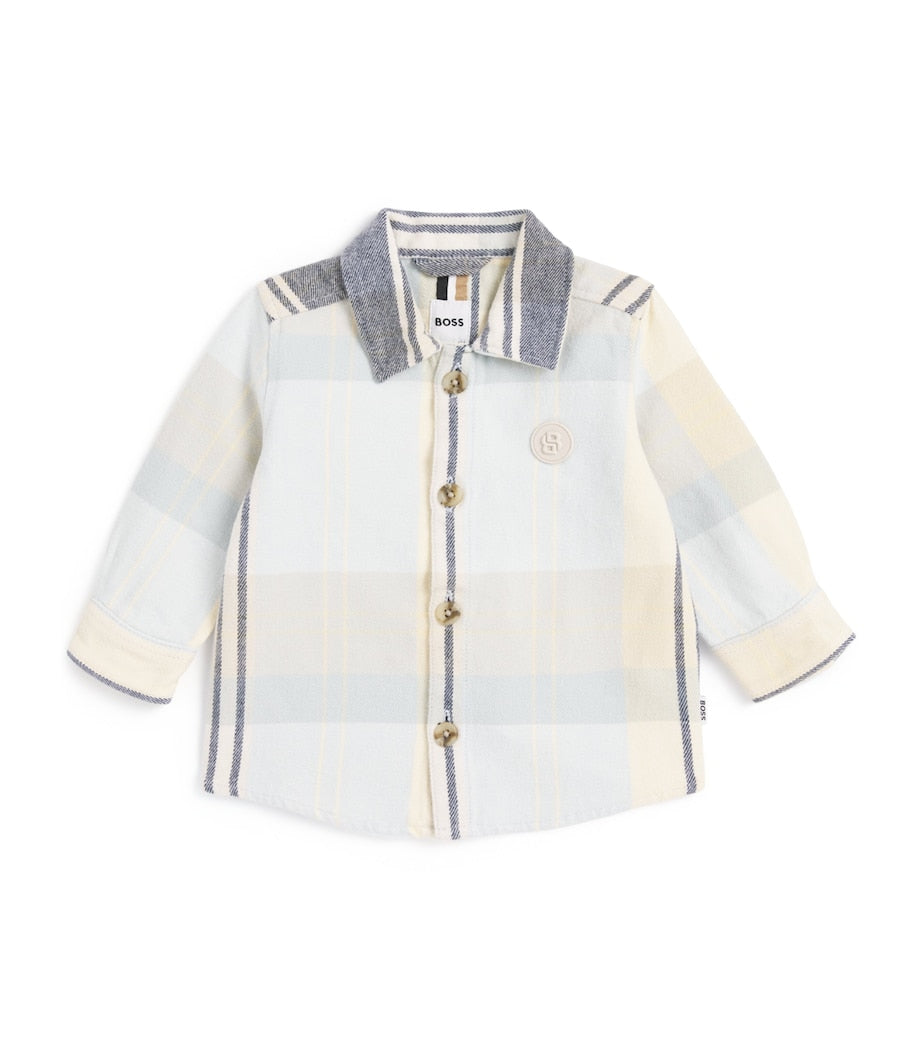 BOSS Kidswear Cotton Check Print Shirt (3 Months-3 Years)