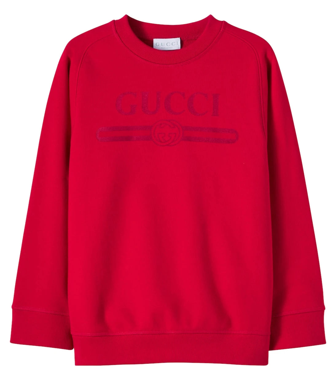 Gucci Kids - سويت شيرت من القطن جيرسيه بطبعة الشعار