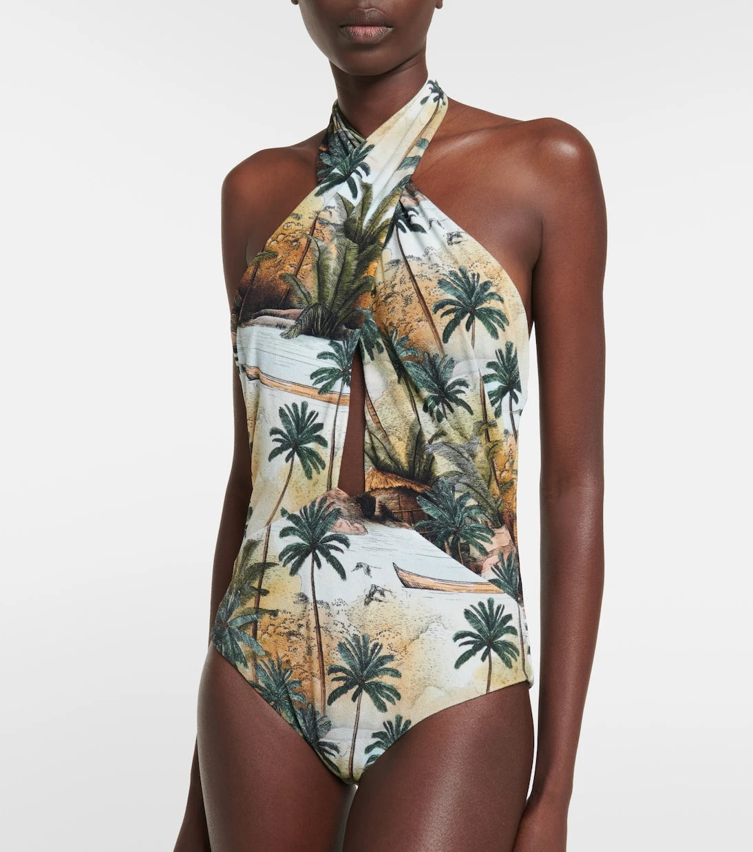 Johanna Ortiz - Hidden Paradise printed halterneck swimsuit