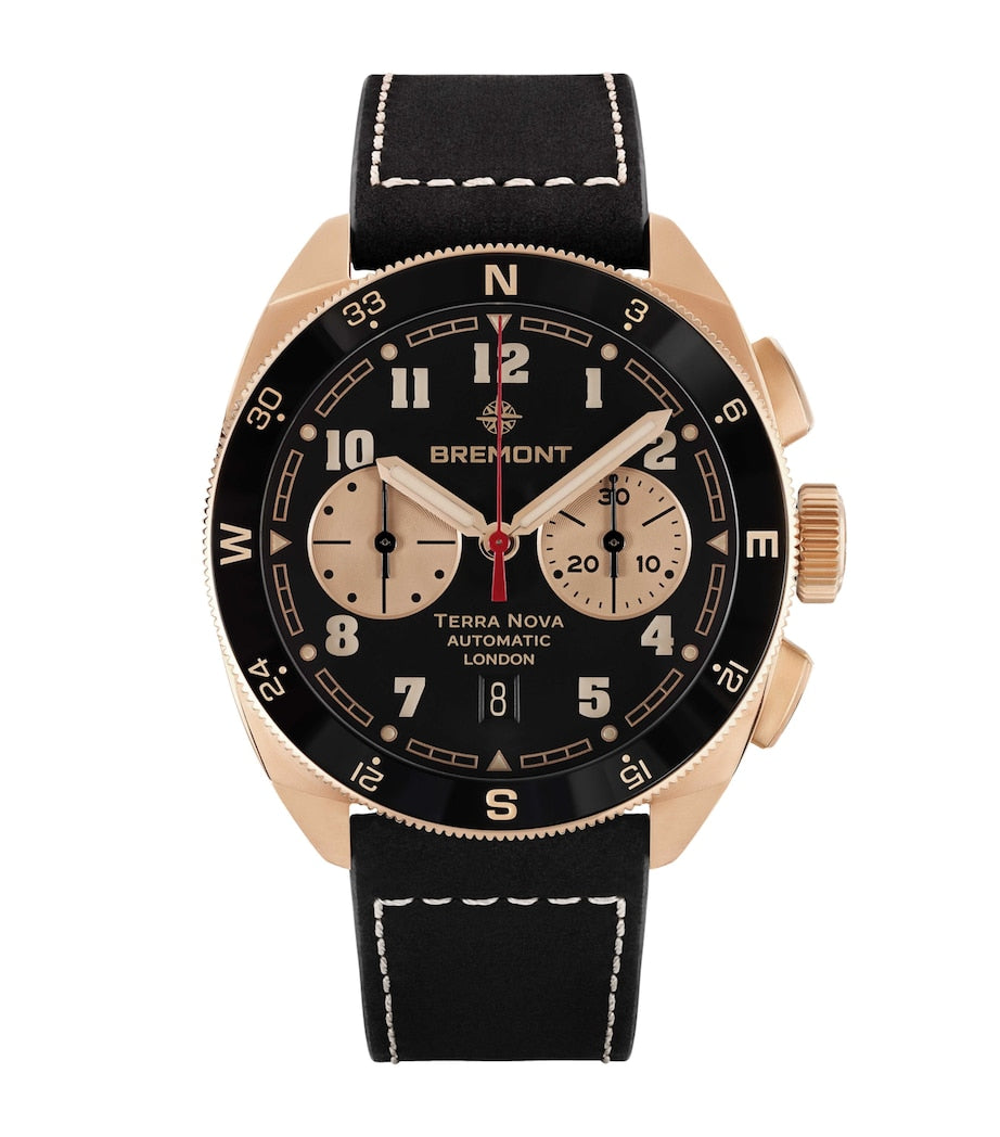 Bremont x Jimmy Chin Rose Gold and Leather Terra Nova Chronograph Watch 42.5mm